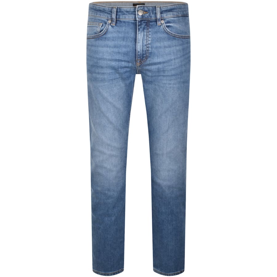 Image number 2 for BOSS Delaware Slim Fit Jeans Mid Wash Blue