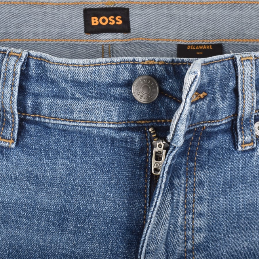 Image number 5 for BOSS Delaware Slim Fit Jeans Mid Wash Blue