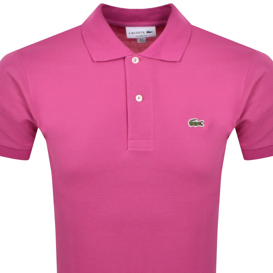 Image number 2 for Lacoste Short Sleeved Polo T Shirt Pink