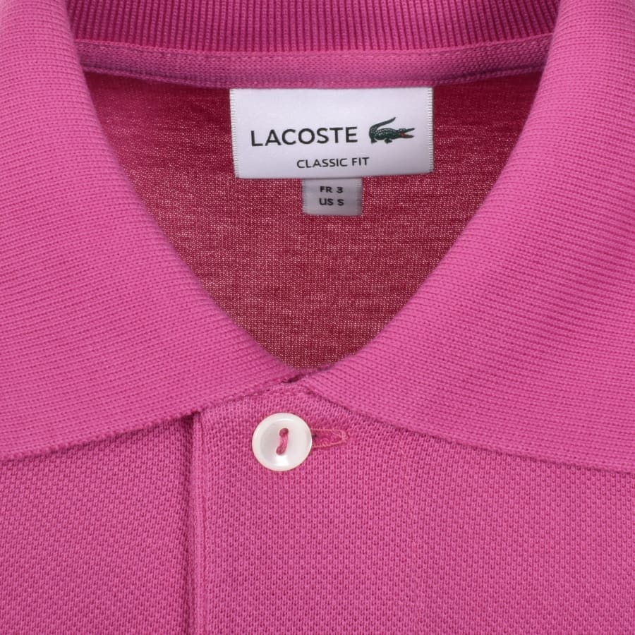 Image number 4 for Lacoste Short Sleeved Polo T Shirt Pink