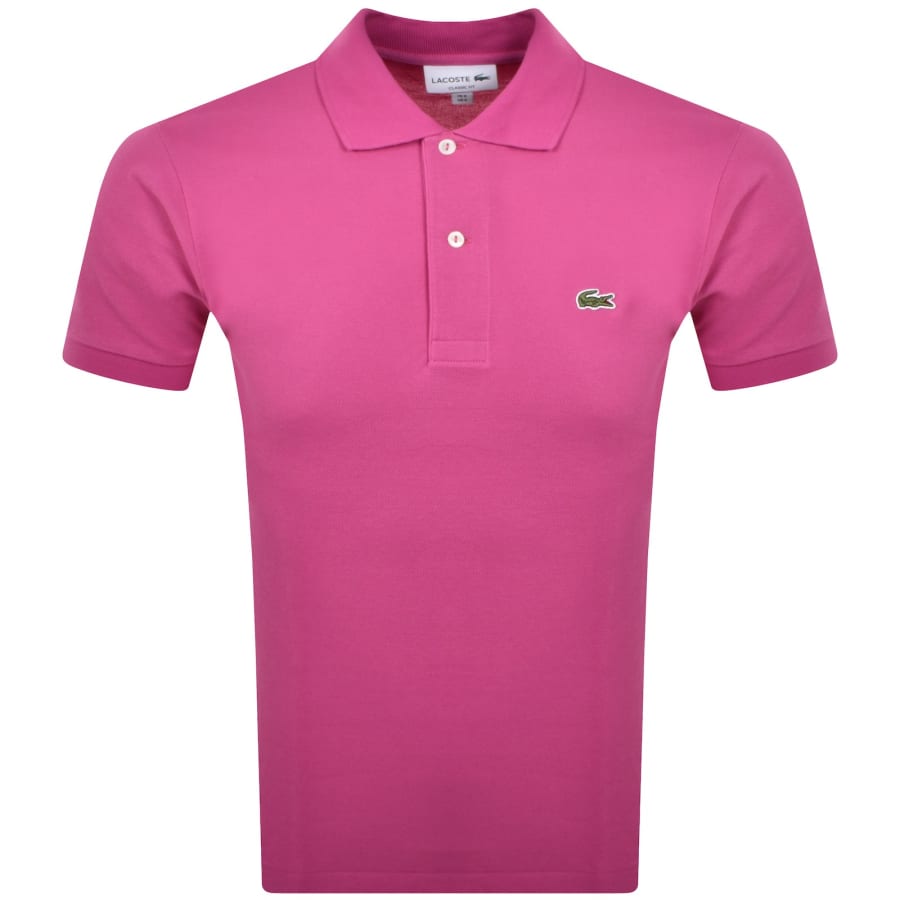 Image number 1 for Lacoste Short Sleeved Polo T Shirt Pink