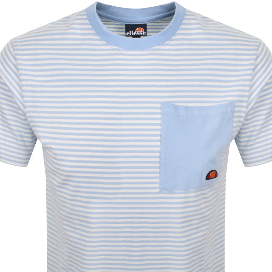 Image number 2 for Ellesse Hirst Stripe T Shirt Light Blue