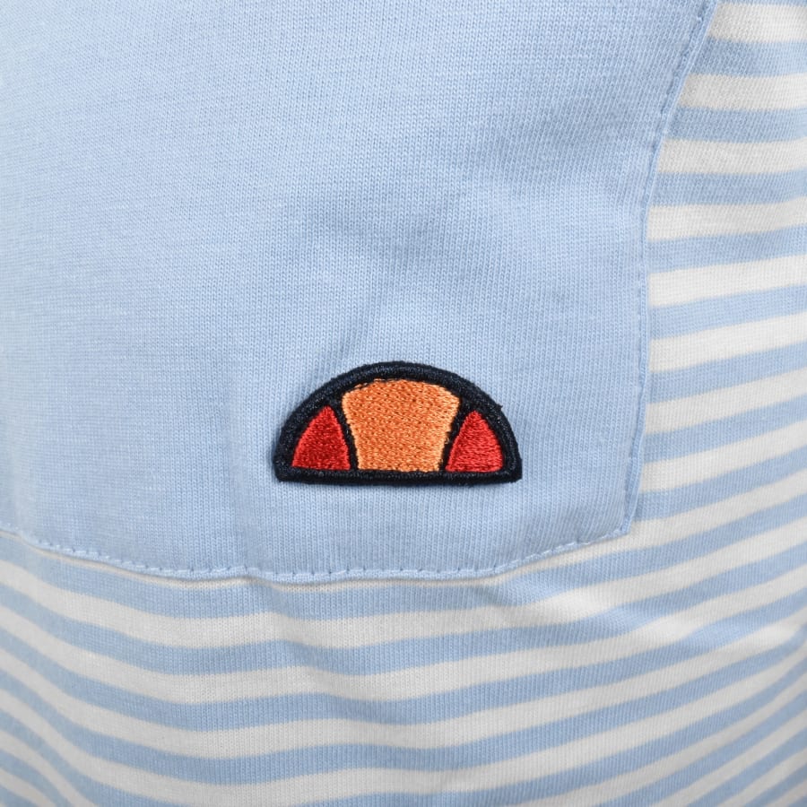 Image number 3 for Ellesse Hirst Stripe T Shirt Light Blue