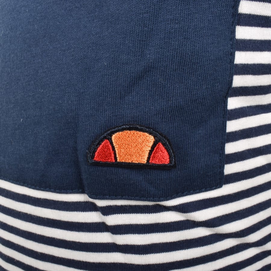 Image number 3 for Ellesse Hirst Stripe T Shirt Navy