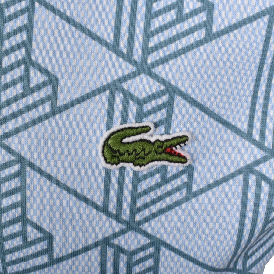 Image number 3 for Lacoste Geometric Logo T Shirt Blue