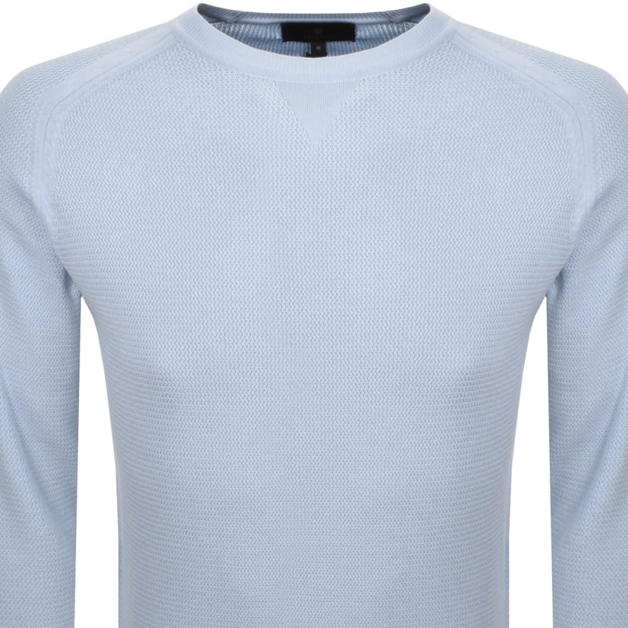 Image number 3 for Belstaff Guide Crew Neck Jumper Sky Blue