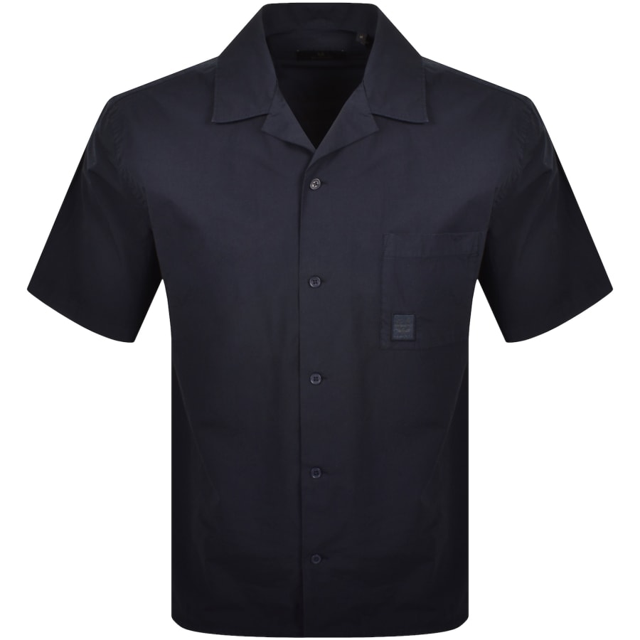 Image number 1 for Belstaff Short Sleeve Tide Shirt Navy