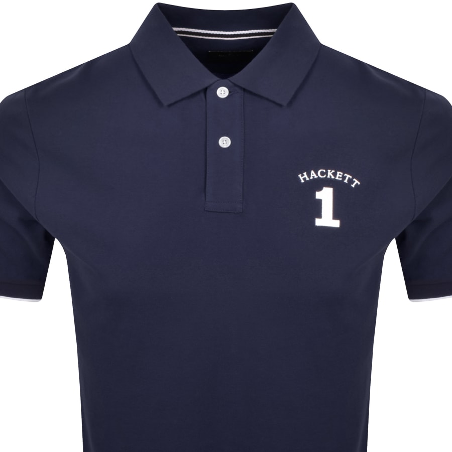 Image number 2 for Hackett Heritage Number Polo T Shirt Ink Blue