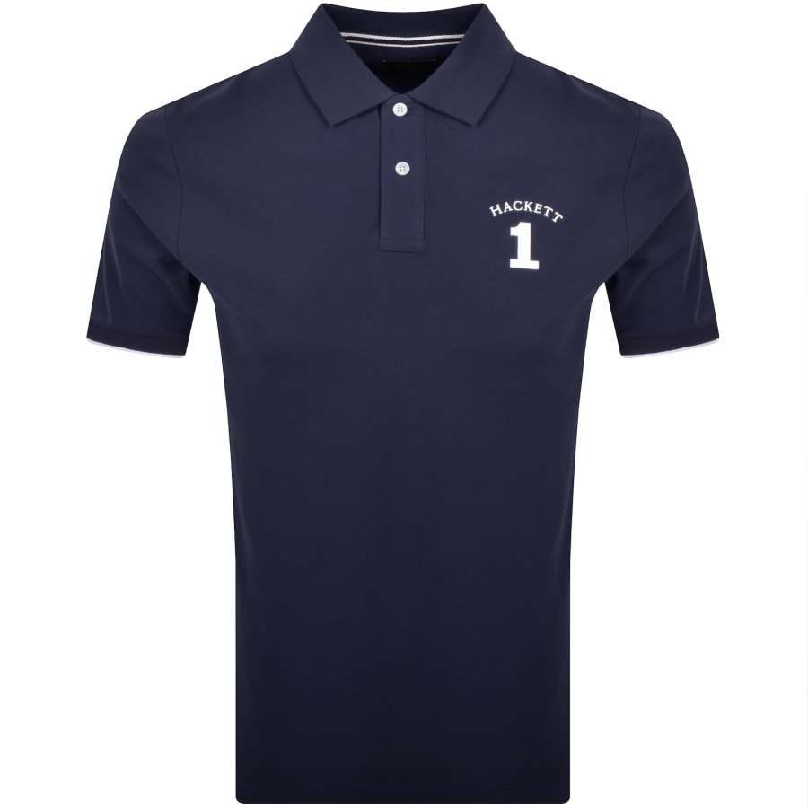 Image number 1 for Hackett Heritage Number Polo T Shirt Ink Blue