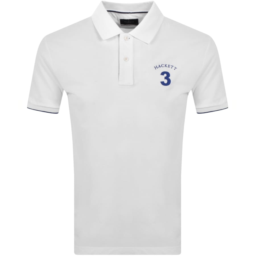 Image number 1 for Hackett Heritage Number Polo T Shirt White