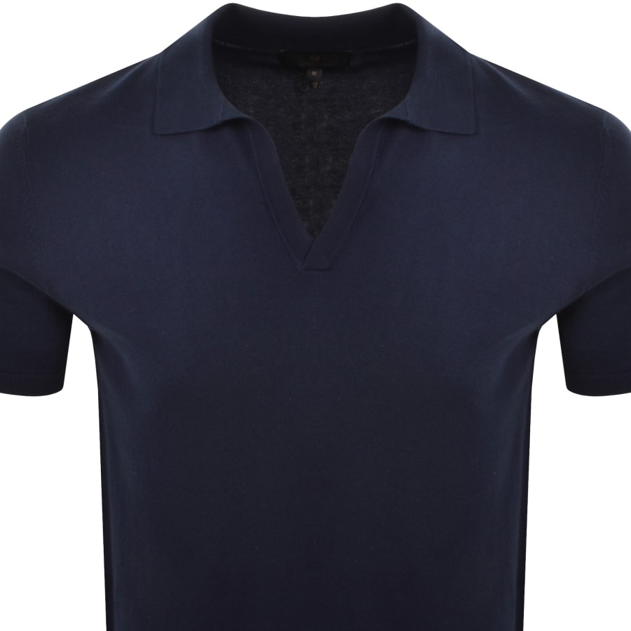 Image number 2 for Belstaff Coast Knitted Polo T Shirt Navy