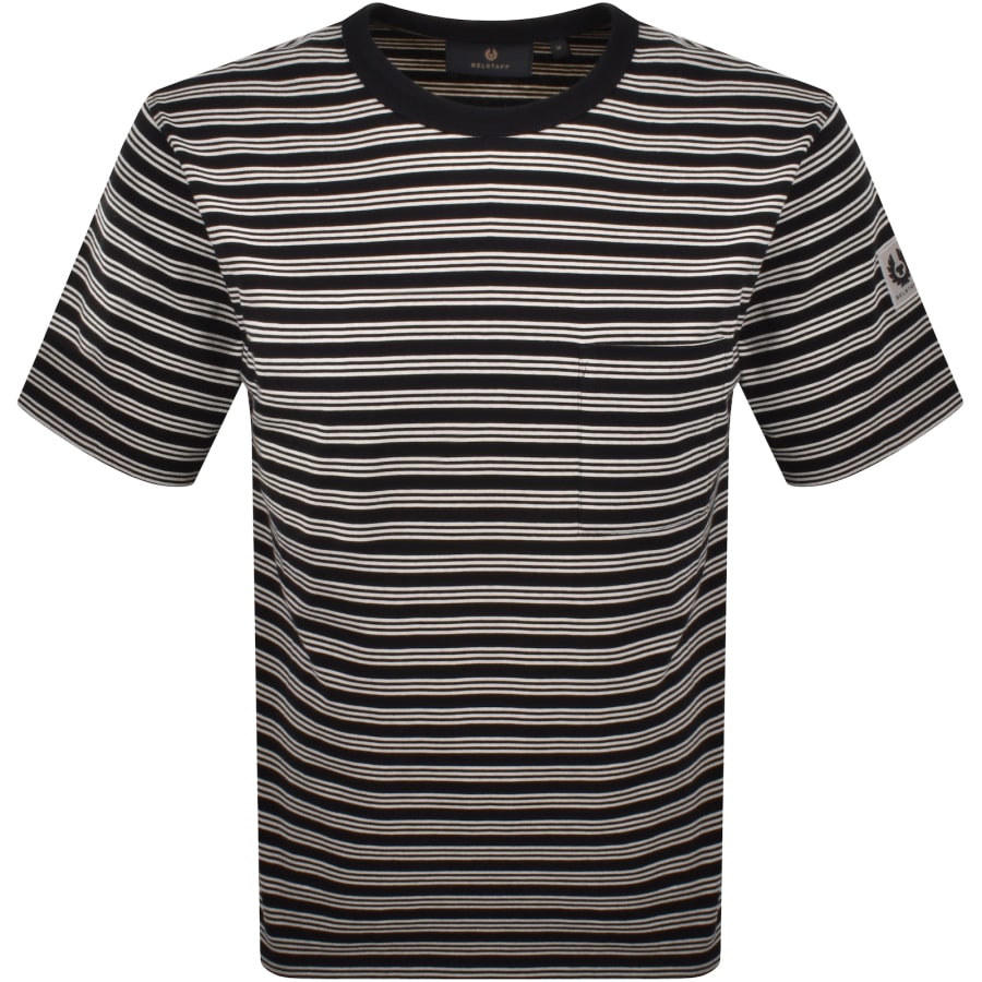 Image number 1 for Belstaff Drum Rail Stripe T Shirt Black