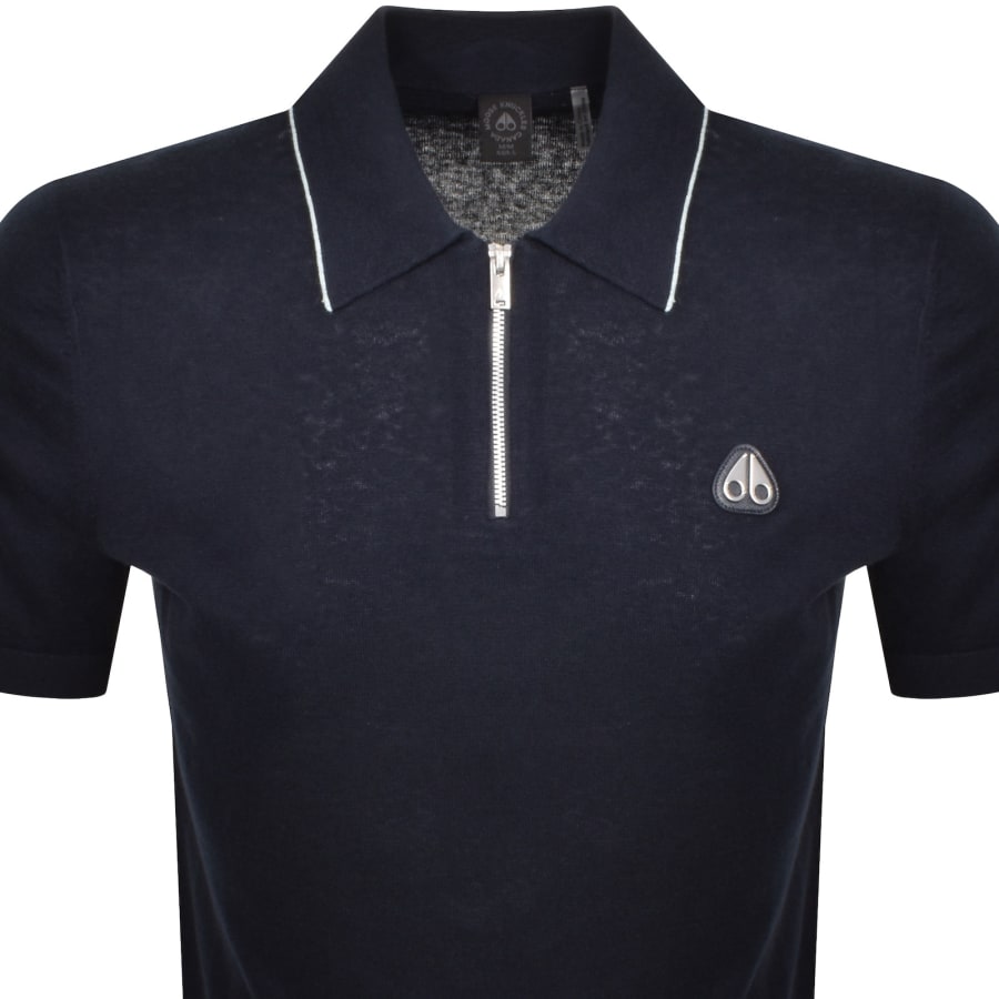 Image number 2 for Moose Knuckles Pavilion Polo T Shirt Navy