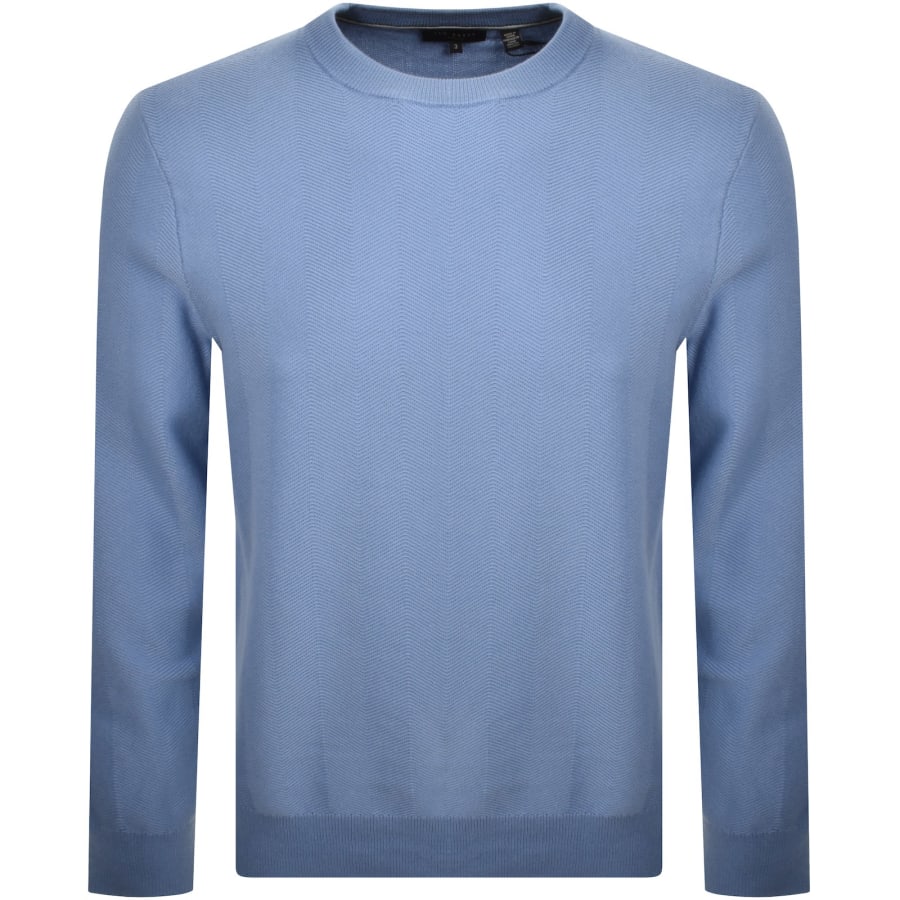 Image number 1 for Ted Baker Jamals Herringbone Sweatshirt Blue