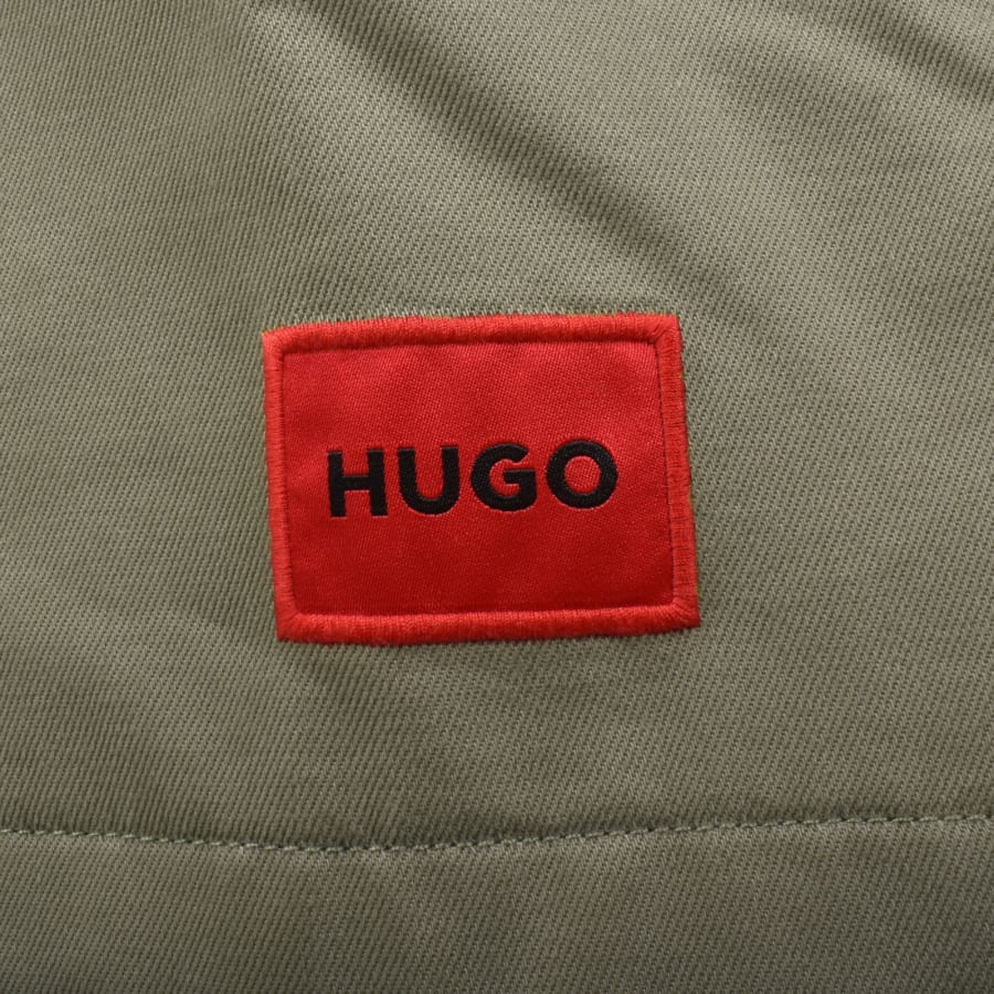 Image number 3 for HUGO Enalu Overshirt Jacket Khaki