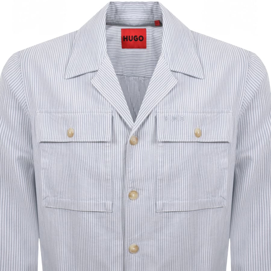 Image number 2 for HUGO Egalo Overshirt Jacket Blue
