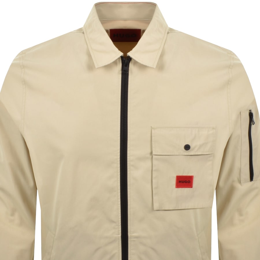Image number 2 for HUGO Emmond Overshirt Jacket Beige