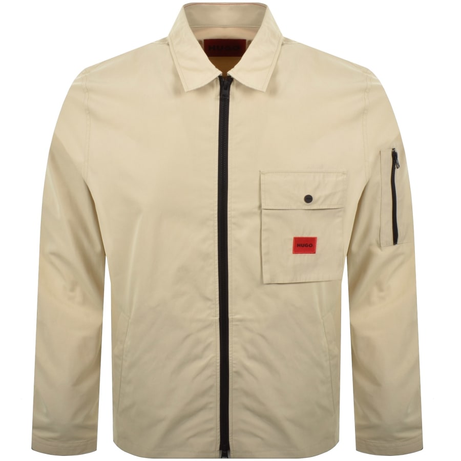Image number 1 for HUGO Emmond Overshirt Jacket Beige