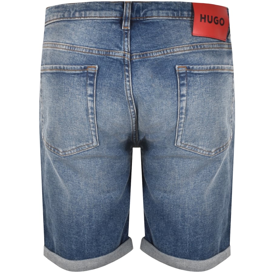 Image number 3 for HUGO 634 Denim Shorts Mid Wash Blue