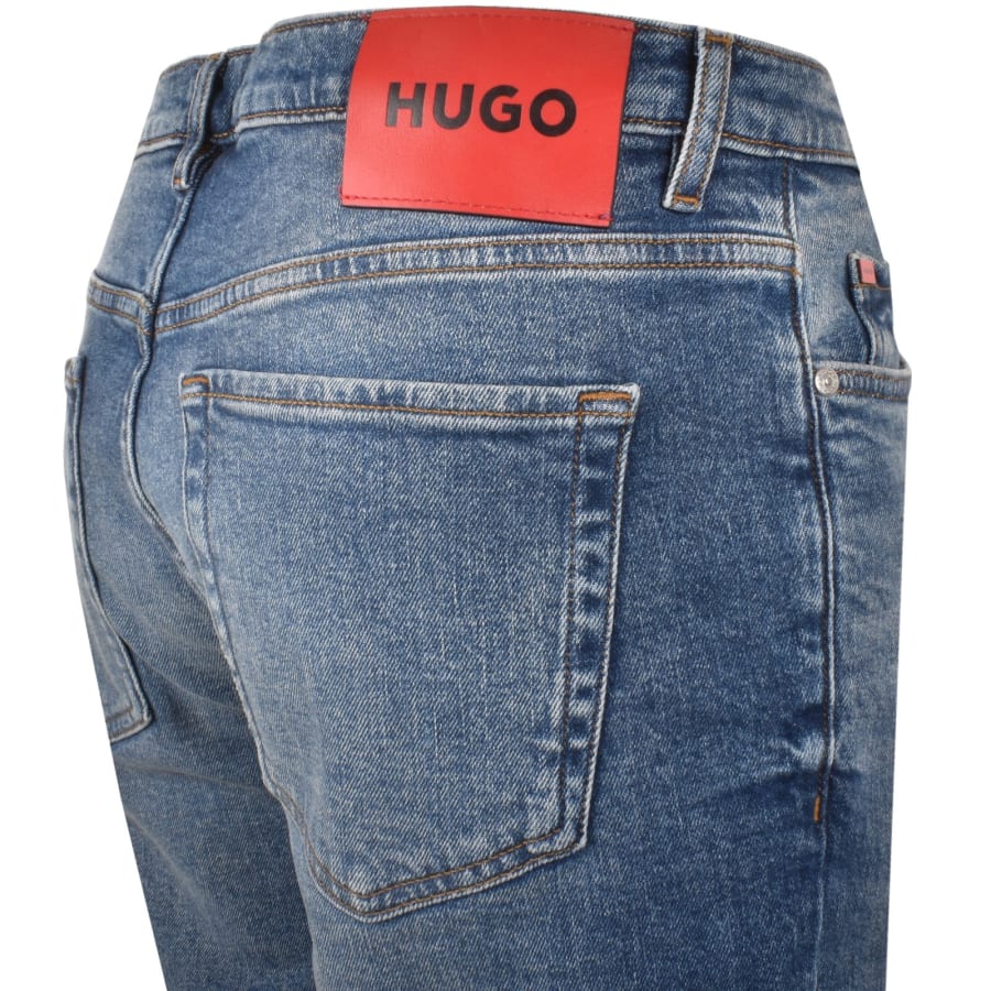 Image number 4 for HUGO 634 Denim Shorts Mid Wash Blue