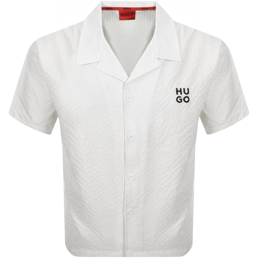 Image number 1 for HUGO Chaffle Waffle Texture Shirt White