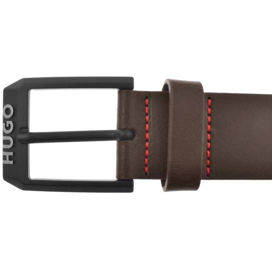 Image number 3 for HUGO Gelio Leather Belt Brown