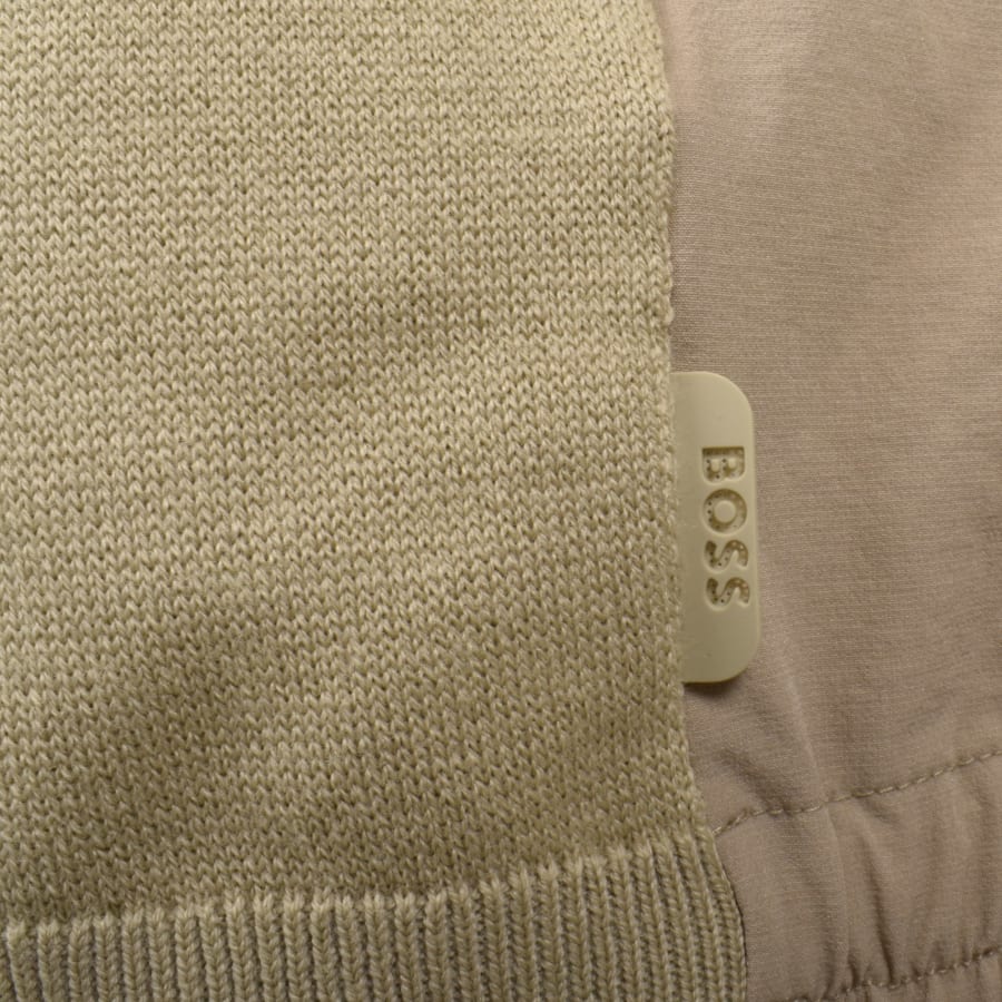 Image number 4 for BOSS P Bart Quarter Zip Jumper Beige