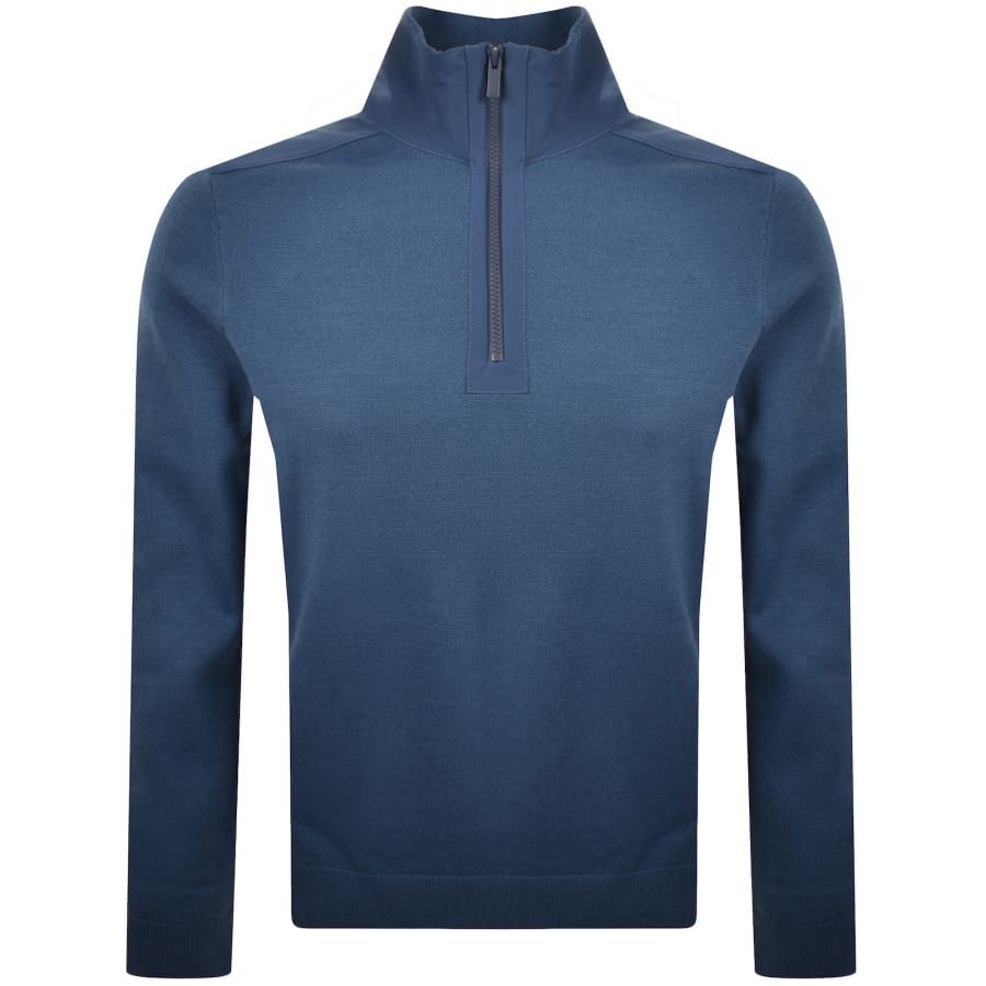 Image number 1 for BOSS P Bart Quarter Zip Jumper Blue