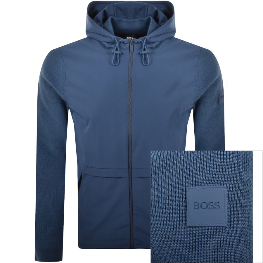 Image number 1 for BOSS P Brian Full Zip Hybrid Jumper Blue