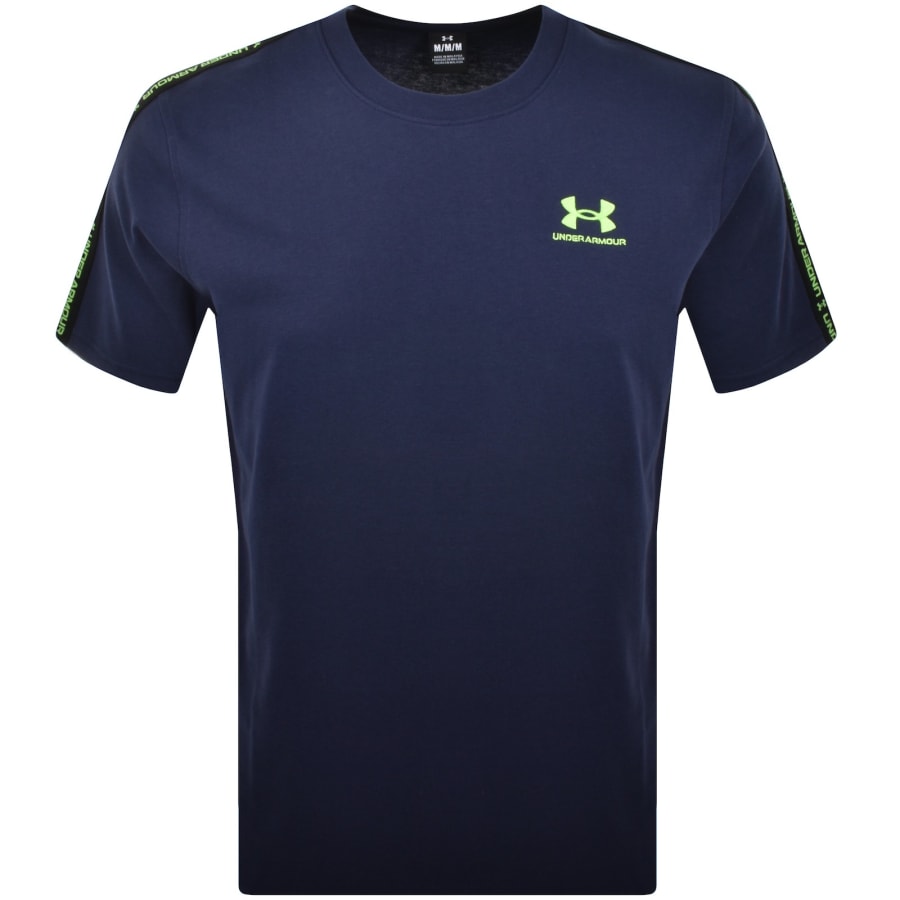 Image number 2 for Under Armour Heavyweight Taping T Shirt Navy