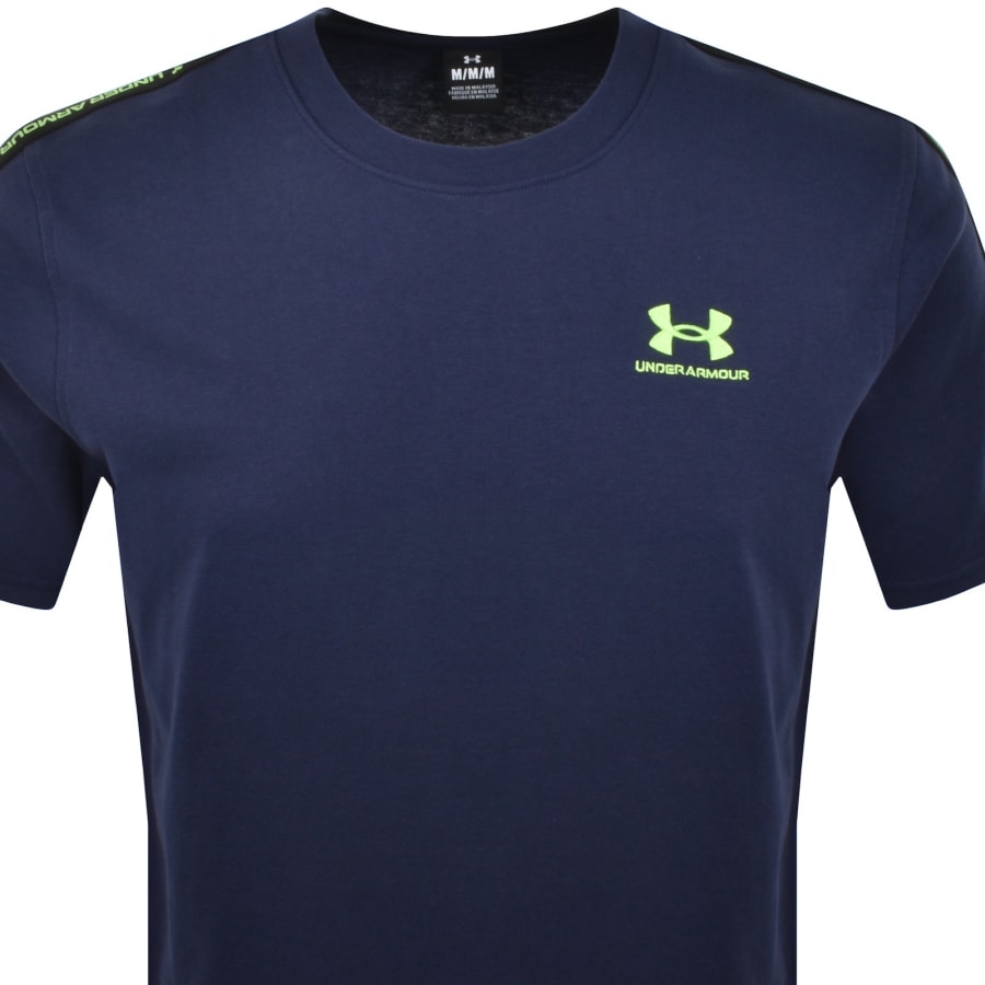 Image number 3 for Under Armour Heavyweight Taping T Shirt Navy