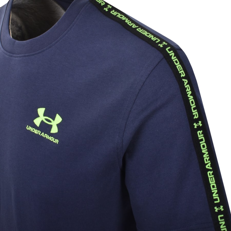 Image number 5 for Under Armour Heavyweight Taping T Shirt Navy