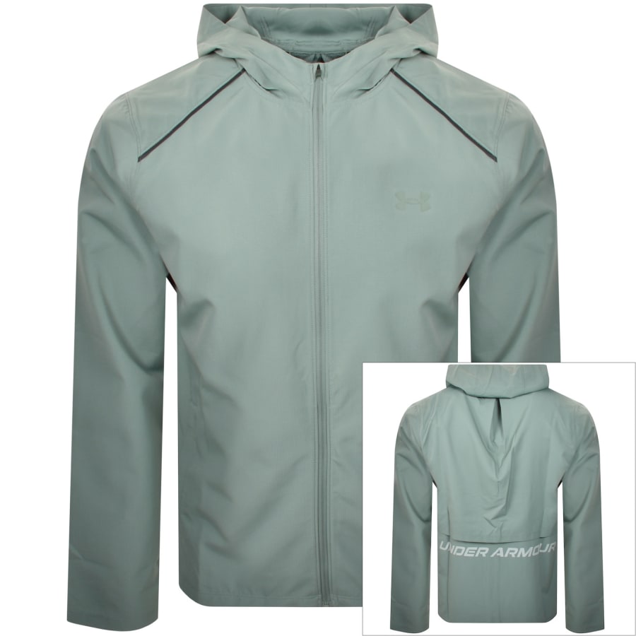 Image number 1 for Under Armour Launch Hooded Jacket Green