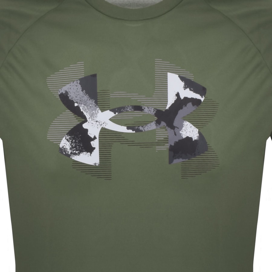Image number 3 for Under Armour Tech Print Fill T Shirt Green