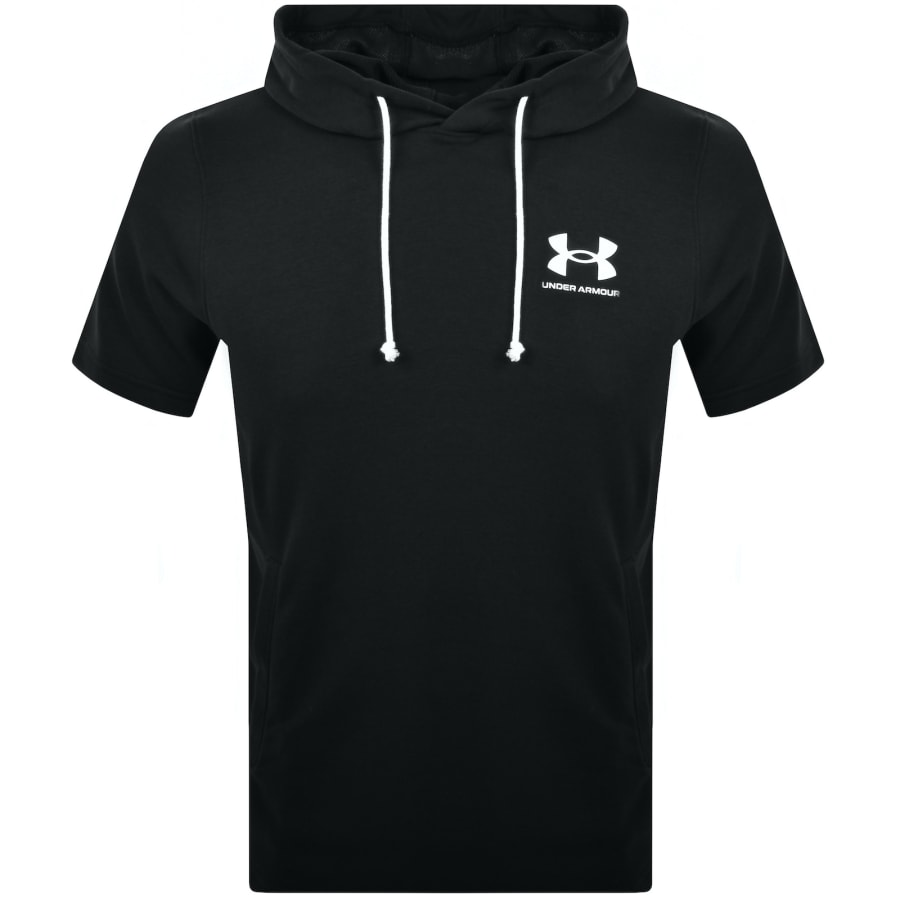 Image number 1 for Under Armour Terry Short Sleeve Hoodie Black