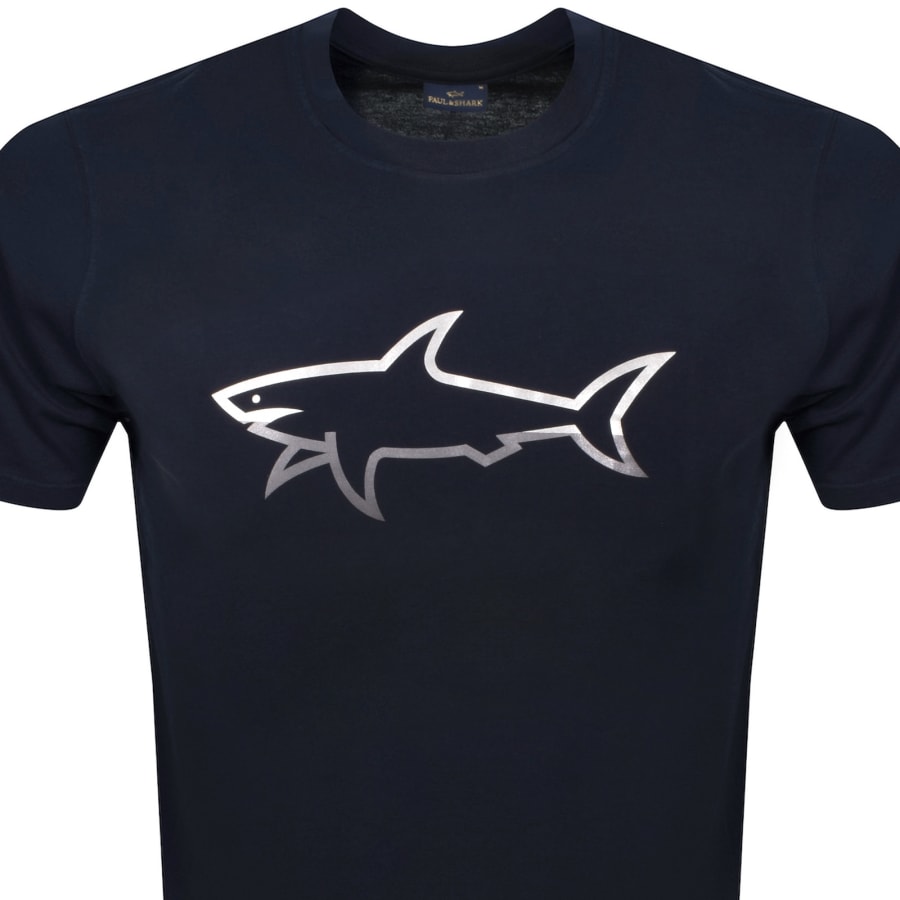Image number 2 for Paul And Shark Printed Logo T Shirt Navy