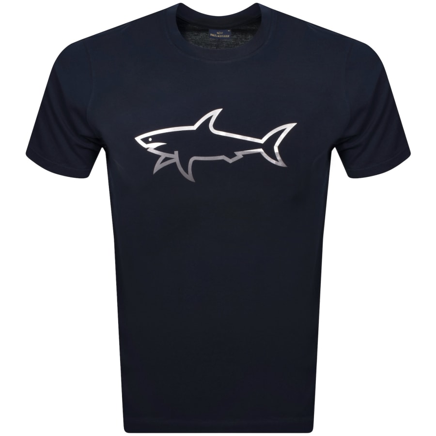 Image number 1 for Paul And Shark Printed Logo T Shirt Navy