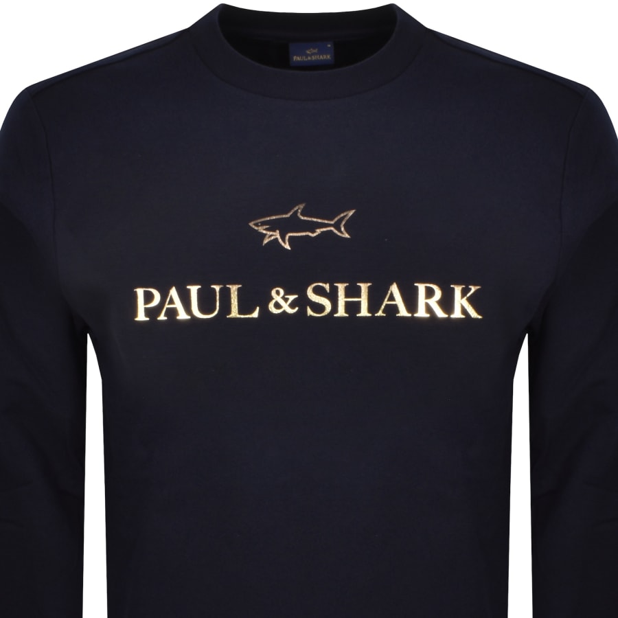 Image number 2 for Paul And Shark Logo Sweatshirt Navy