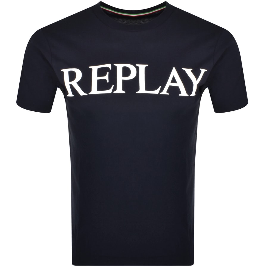 Image number 1 for Replay Logo T Shirt Navy