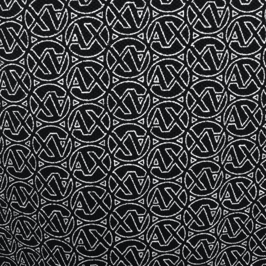 Image number 3 for Armani Exchange Patterned Polo T Shirt Black