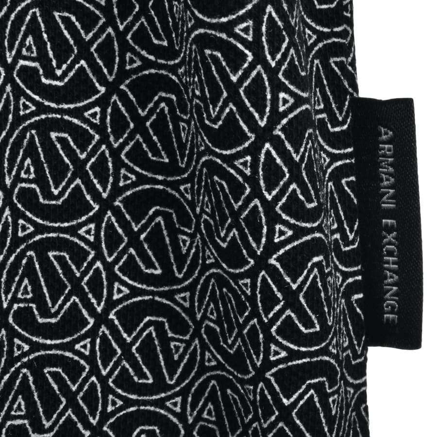 Image number 4 for Armani Exchange Patterned Polo T Shirt Black