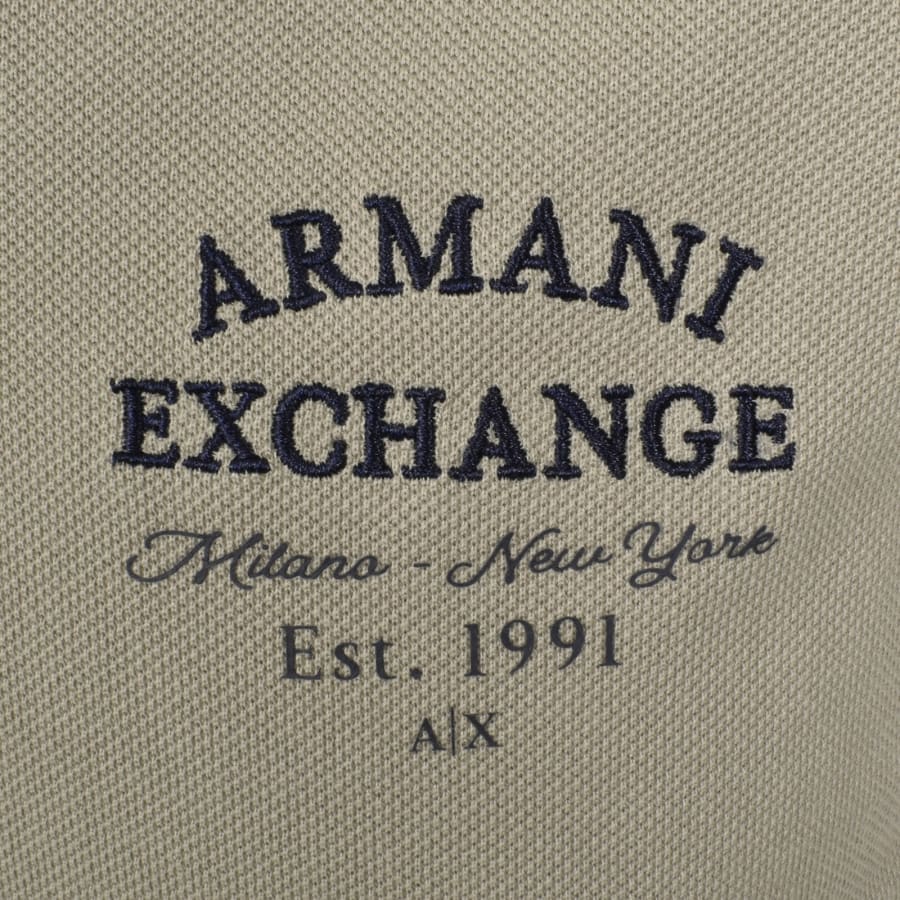 Image number 3 for Armani Exchange Logo Polo T Shirt Ashley Beige