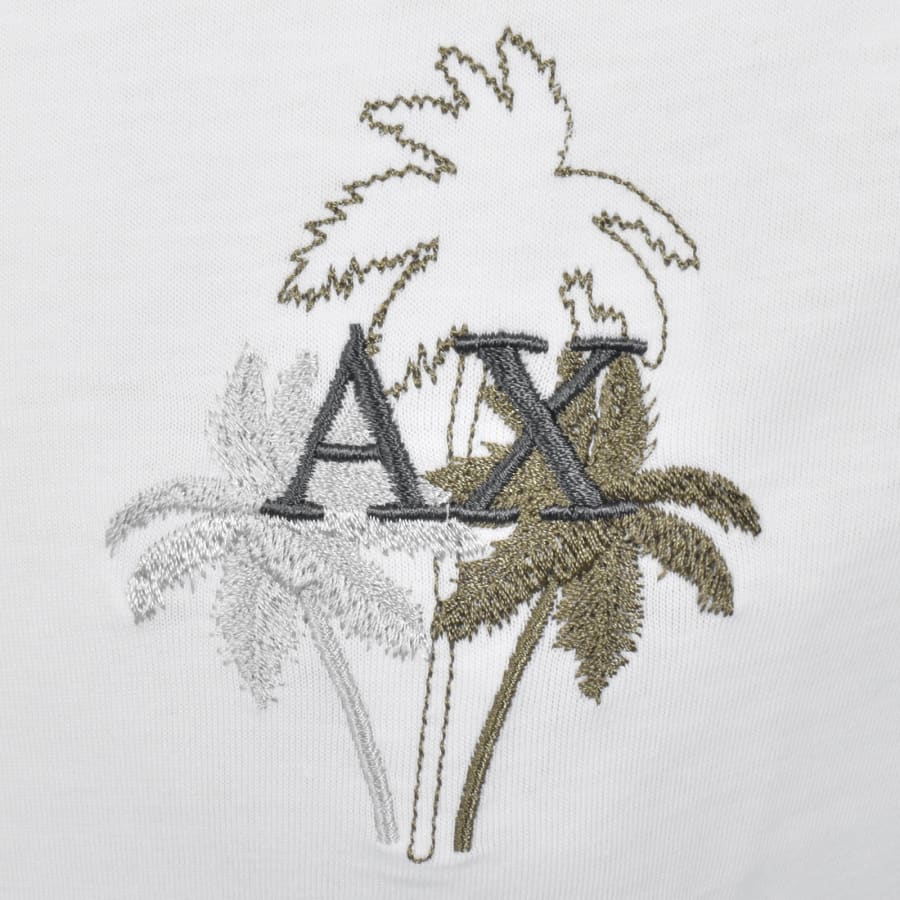 Image number 3 for Armani Exchange Palm Tree T Shirt Off White