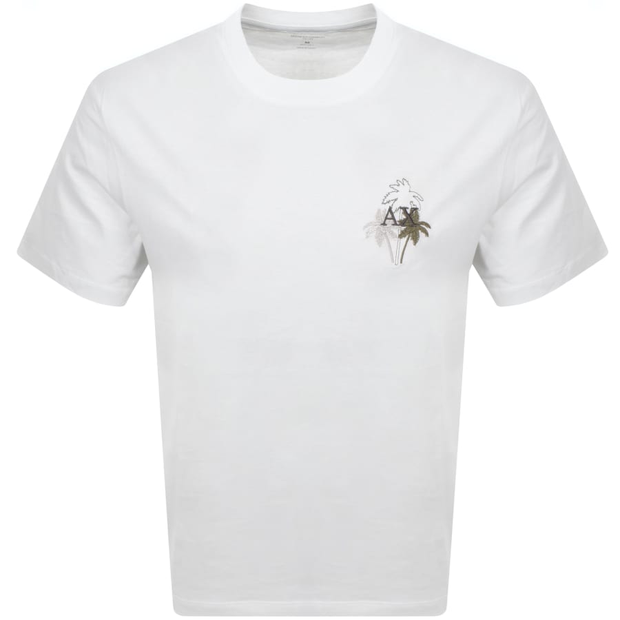 Image number 1 for Armani Exchange Palm Tree T Shirt Off White