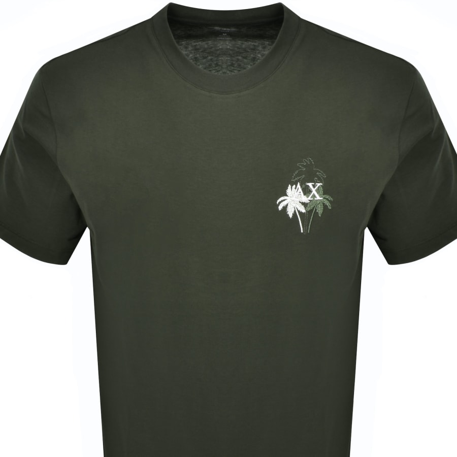 Image number 2 for Armani Exchange Palm Tree T Shirt Black Ink