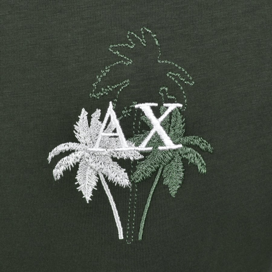 Image number 3 for Armani Exchange Palm Tree T Shirt Black Ink