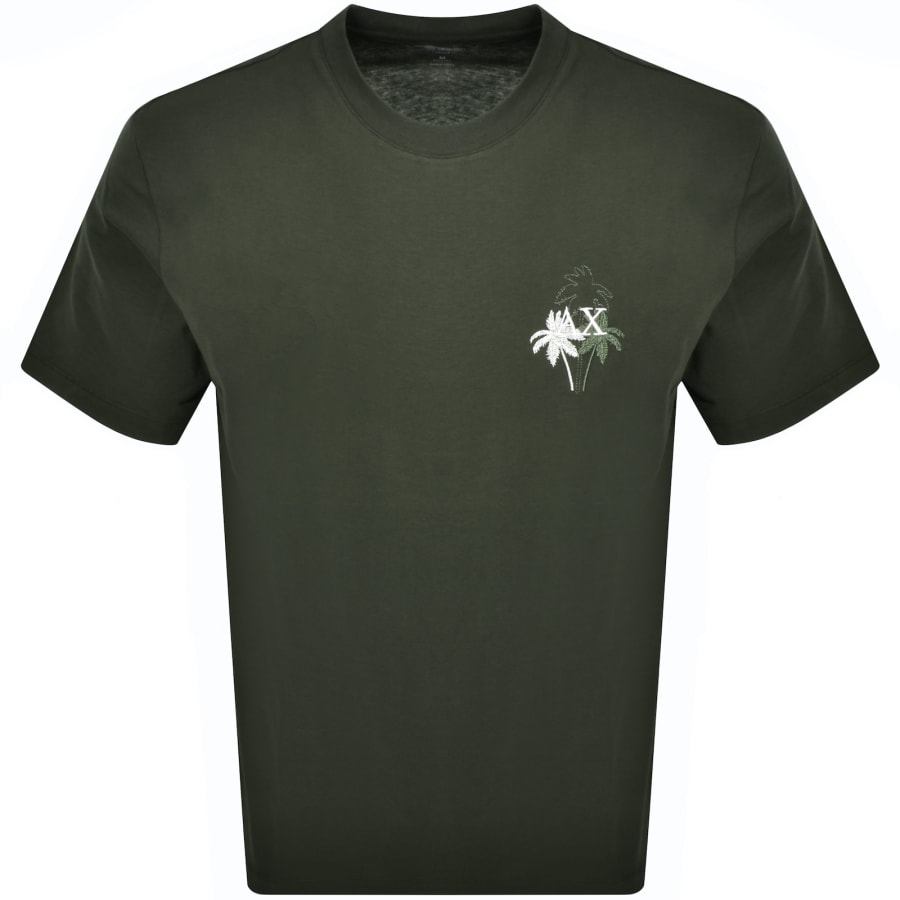 Image number 1 for Armani Exchange Palm Tree T Shirt Black Ink