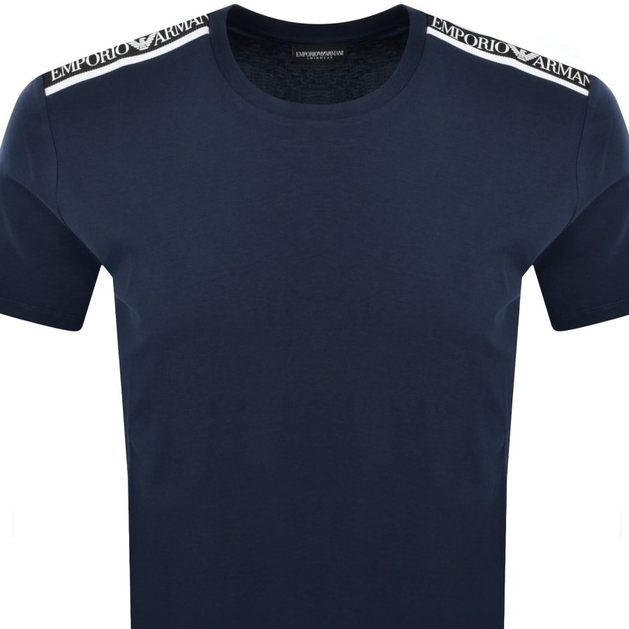 Image number 3 for Emporio Armani Short Sleeve Logo T Shirt Navy