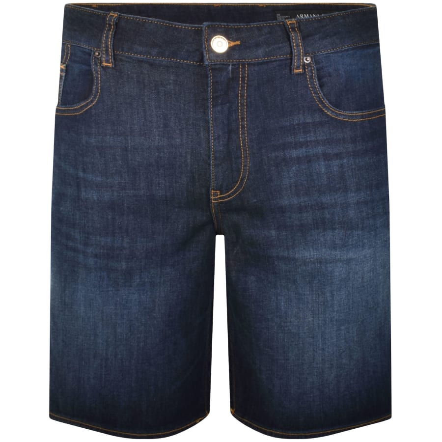 Image number 2 for Armani Exchange J65 Slim Denim Shorts Blue