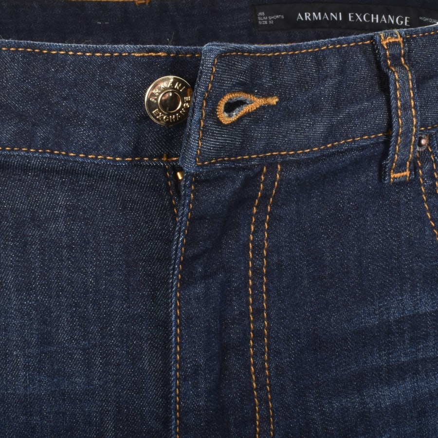 Image number 5 for Armani Exchange J65 Slim Denim Shorts Blue